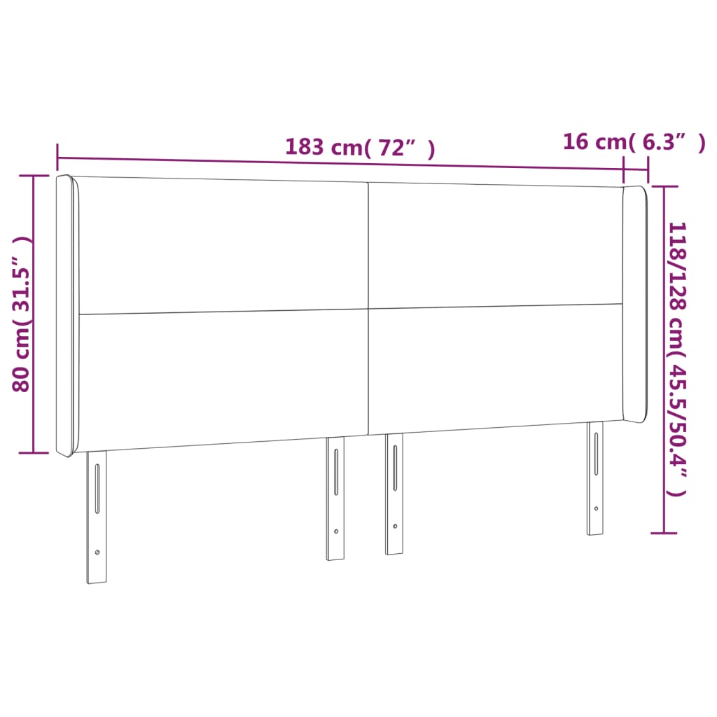 Kopfteil mit Ohren Creme 83x16x78/88 cm Kunstleder