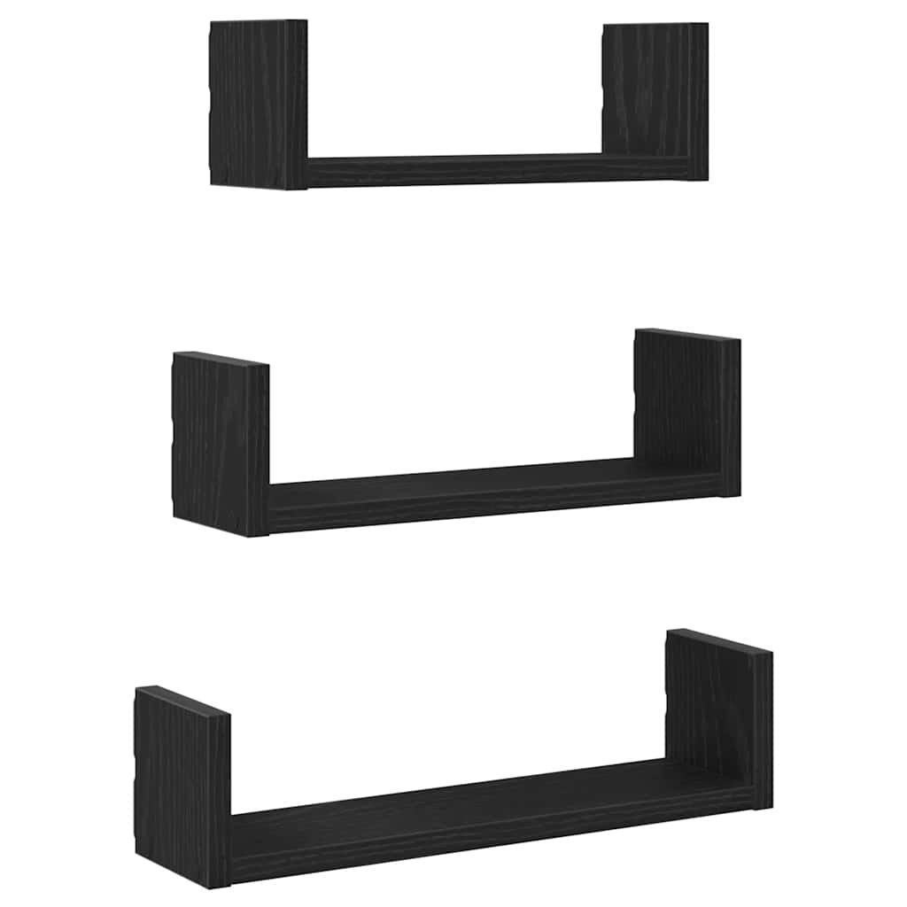 Wandregal 3 Stk. Weiß Holzwerkstoff