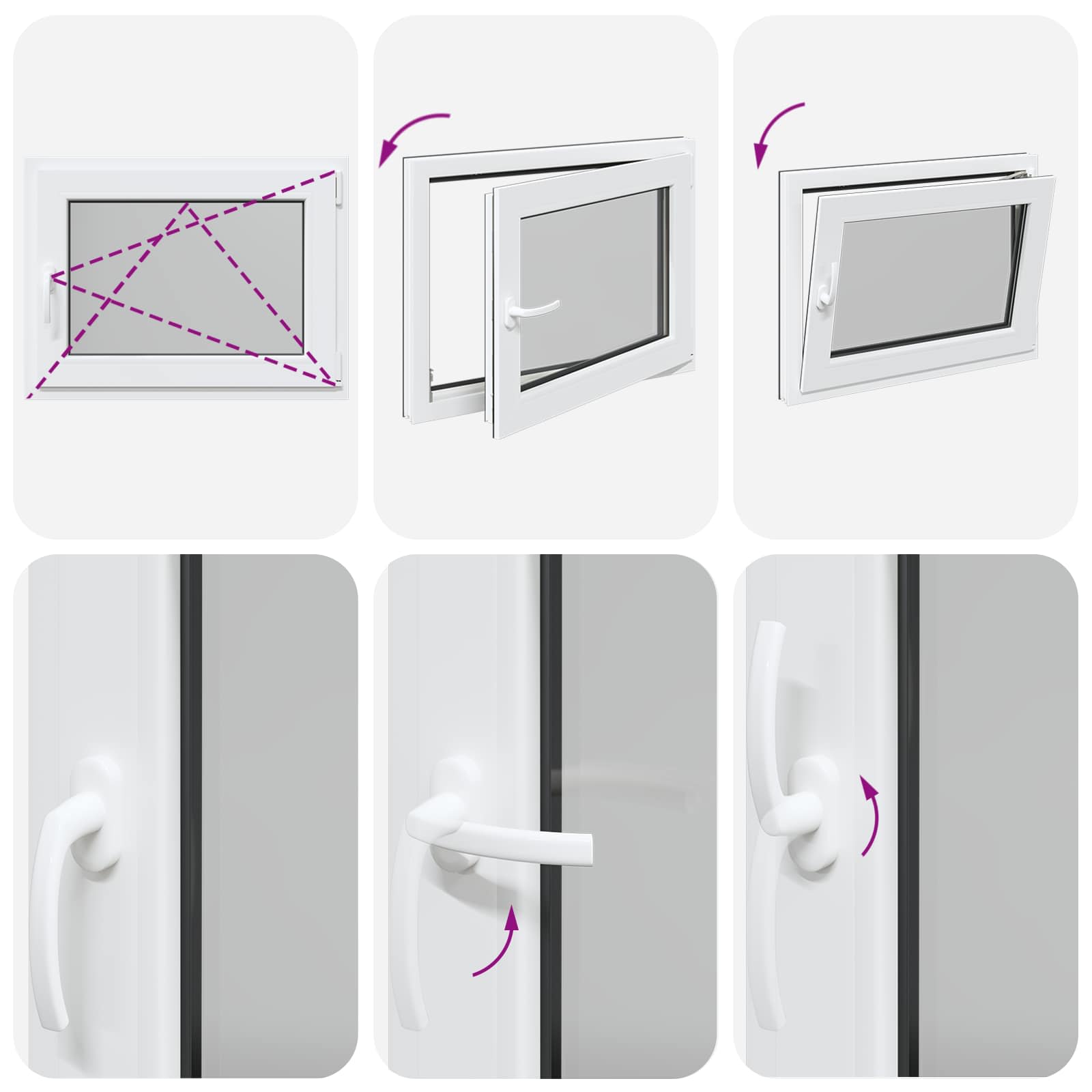 Kellerfenster RISOR 50 x 50 cm PVC und Glas Weiß
