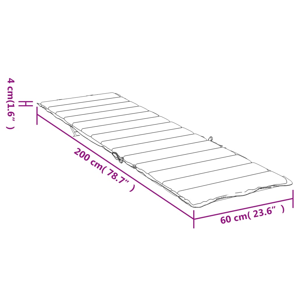 Liege-Kissen Blatt Blattmuster 200 x 70 x 3 cm Oxford-Stoff