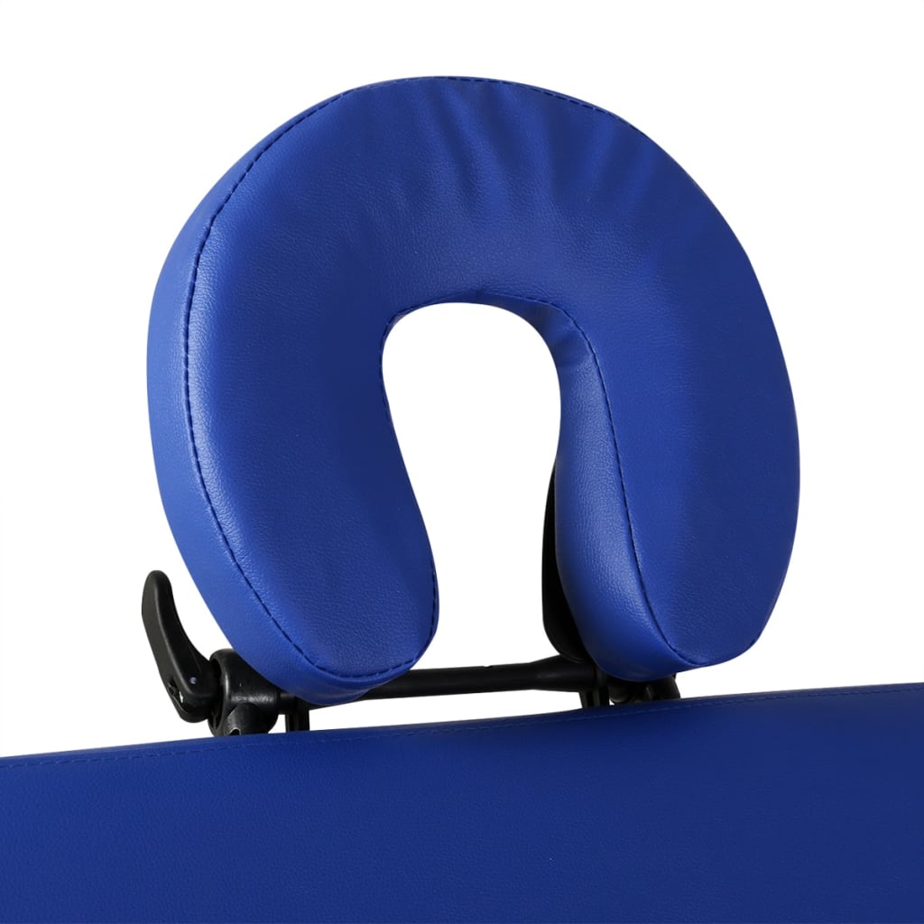 Massageliege Klappbar 2-Zonen mit Aluminiumgestell Schwarz