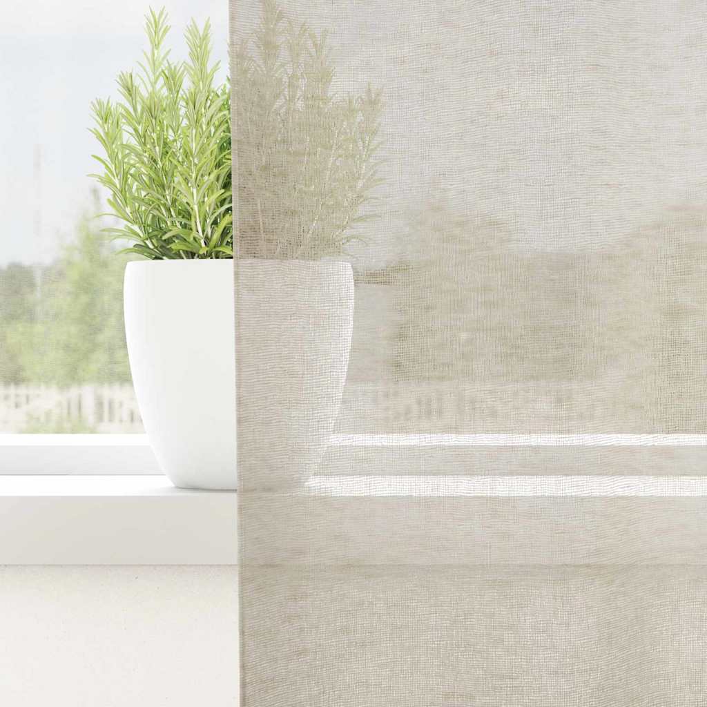 Voile-Vorhang mit Vorhängen 2 pcs Weiß 140 x 140 cm Polyester