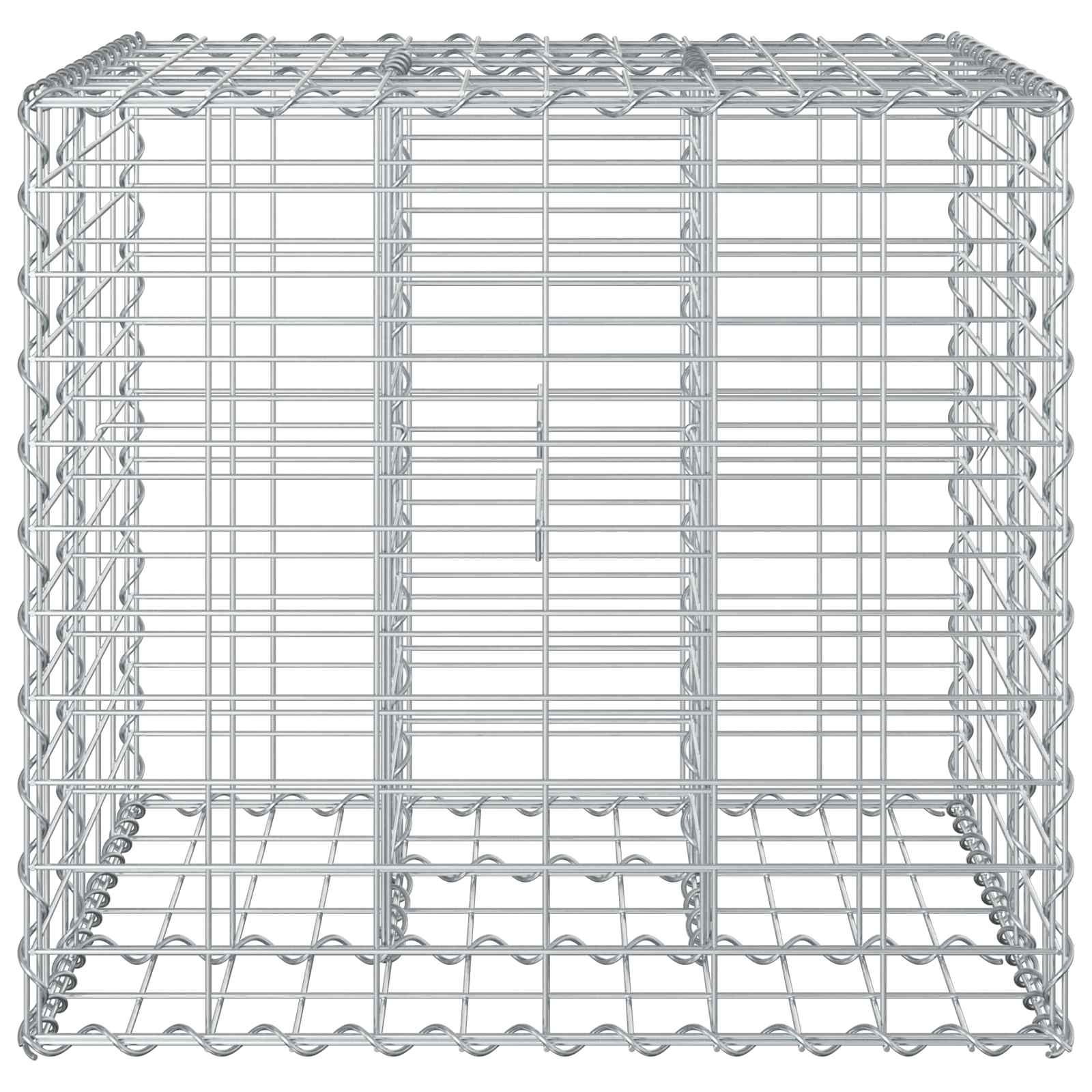 Gabionen Hochbeet 2 pcs Silber 260 x 60 x 55 cm