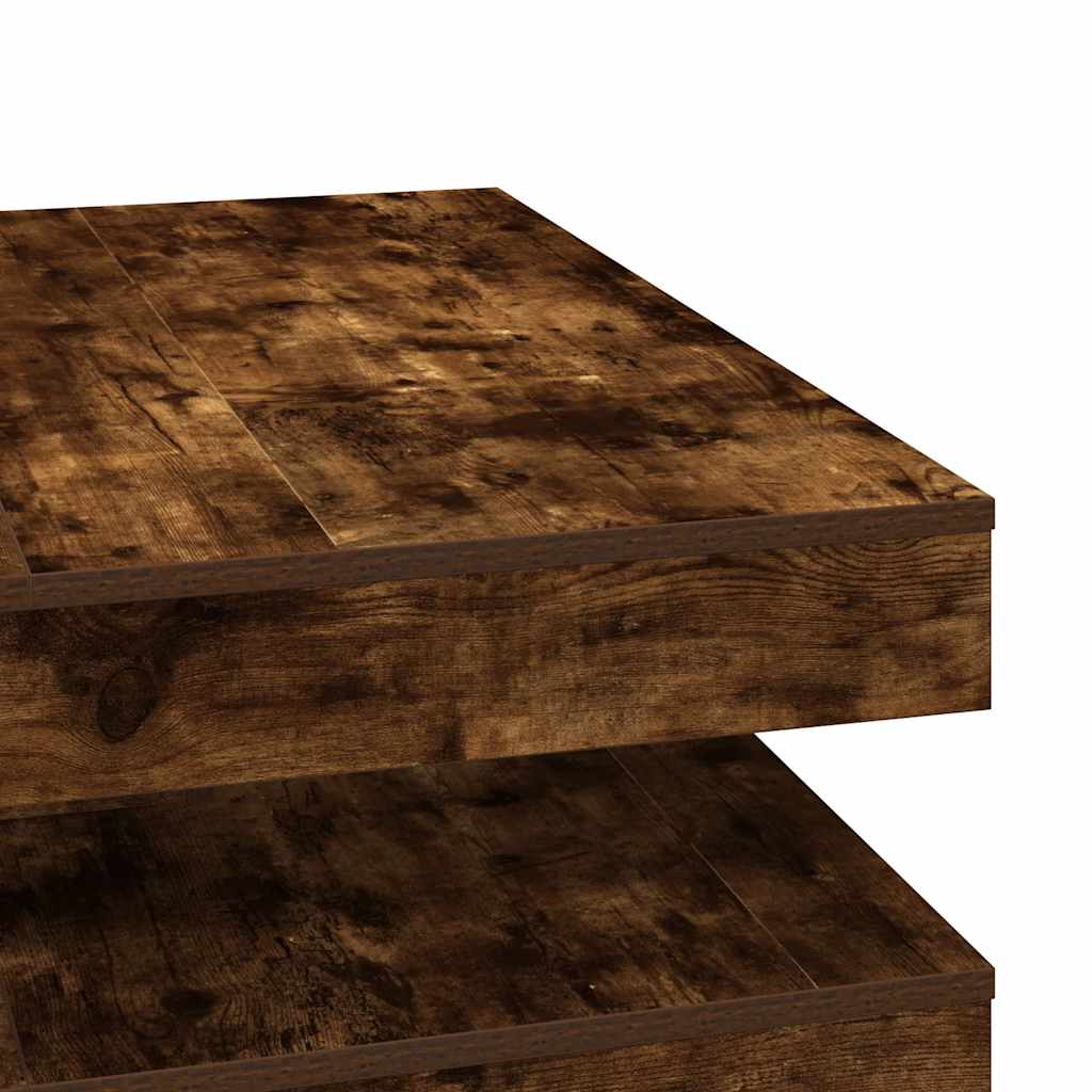 Couchtisch 360-Grad Drehbar Weiß 90x90x34,5 cm