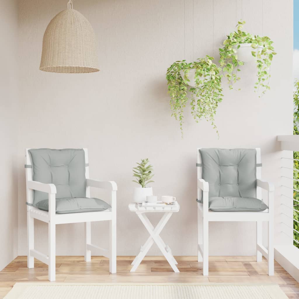 Niedriglehner-Auflagen 2 Stk Melange Anthrazit 100x50x7cm Stoff