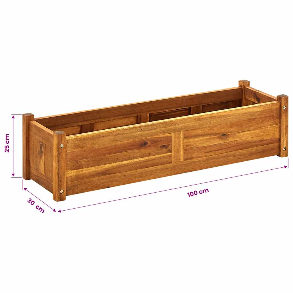 Garten-Hochbeet Akazienholz 76x27,6x25 cm