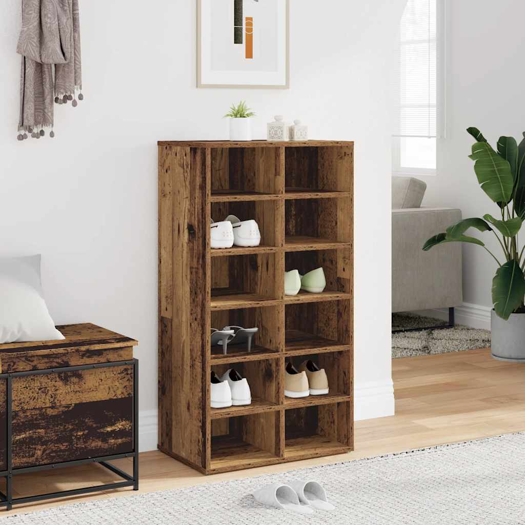 Schuhregal Weiß 54x34x100,5 cm Holzwerkstoff