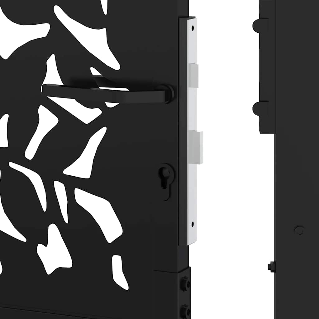 Gartentor Schwarz 100x100 cm Stahl Lichtdesign