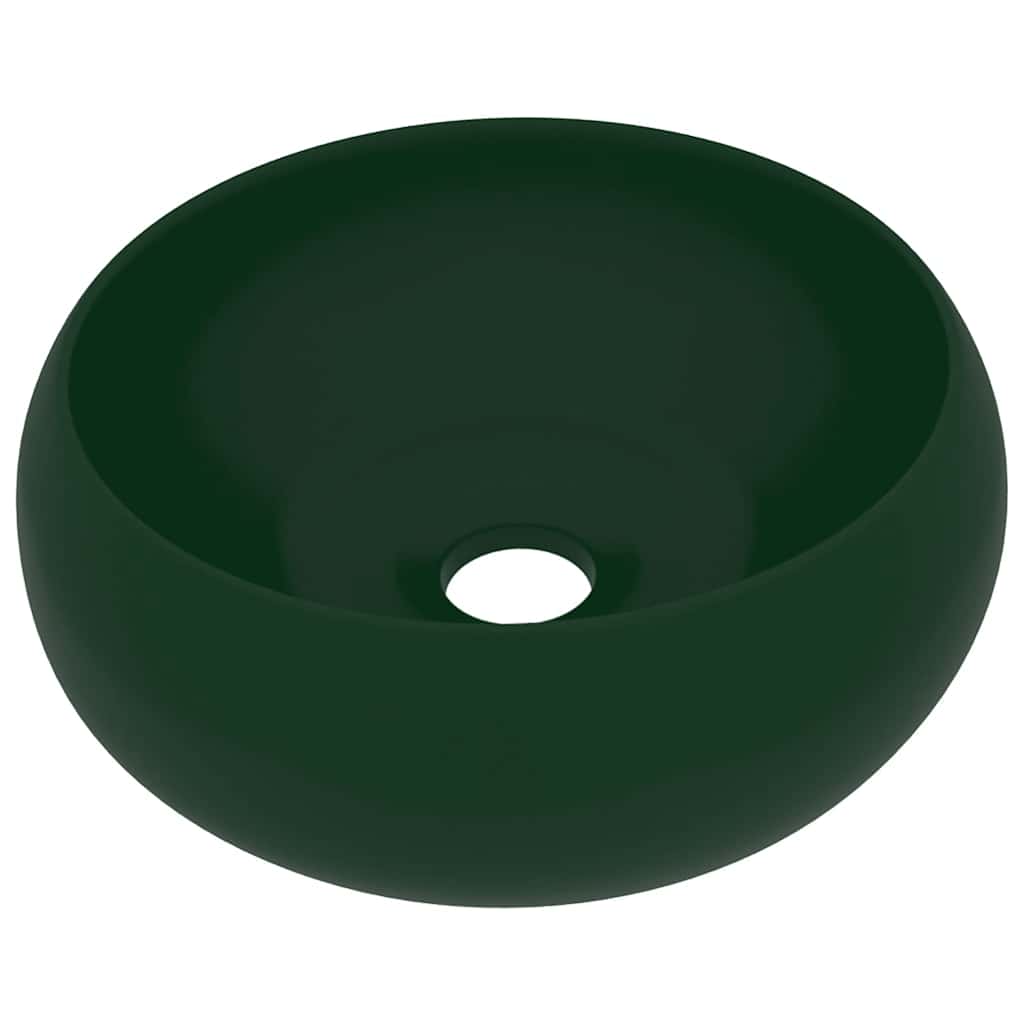 Luxuriöses Waschbecken Rund Matt Weiß 40x15 cm Keramik