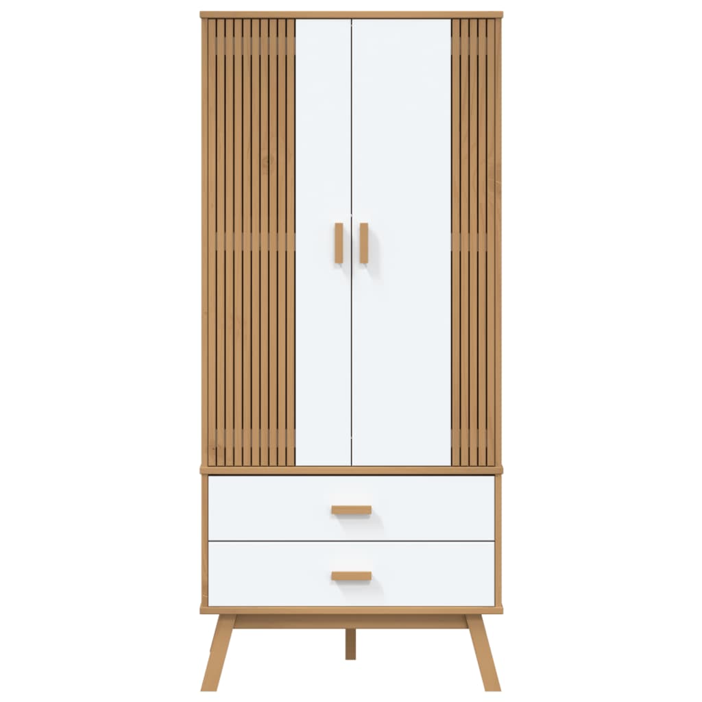 Kleiderschrank OLDEN Braun 76,5x53x172 cm Massivholz Kiefer