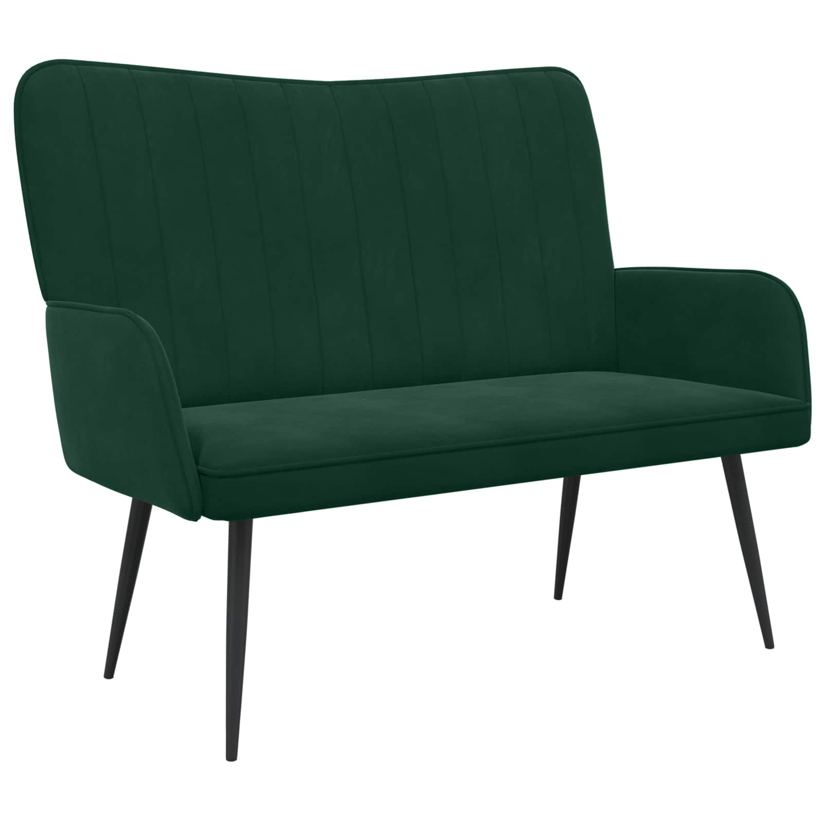 2-Sitzer Sofa Hellgrau 115 x 61 x 87 cm Samt (V)