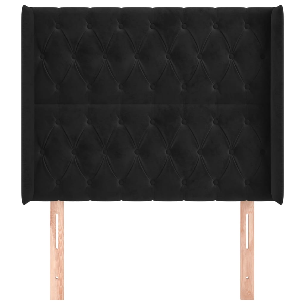 Kopfteil mit Ohren Dunkelblau 93x16x78/88 cm Samt