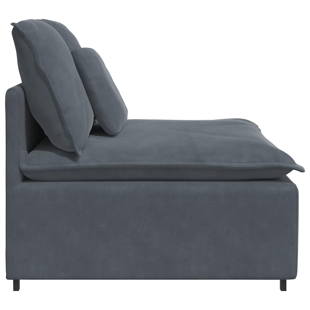 Modulares Sofa Endmodul mit Armlehne Kissen Blau 100 cm