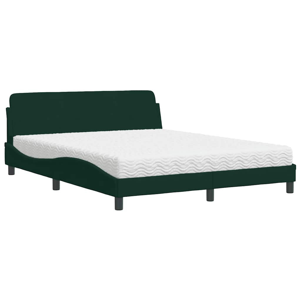 Bett mit Matratze "Dover" Hellgrau 80x200 cm Samt