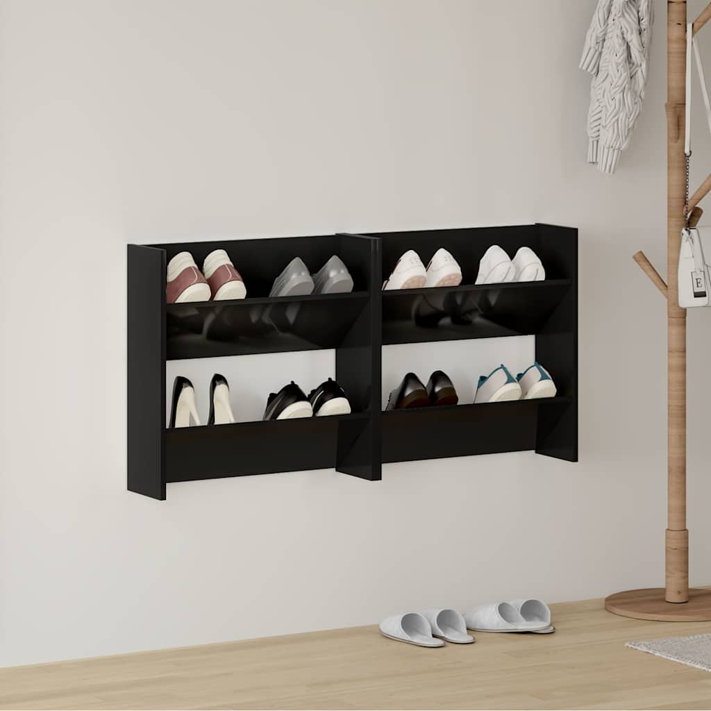 Wand-Schuhschränke 4 Stk. Weiß 60x18x60 cm Holzwerkstoff