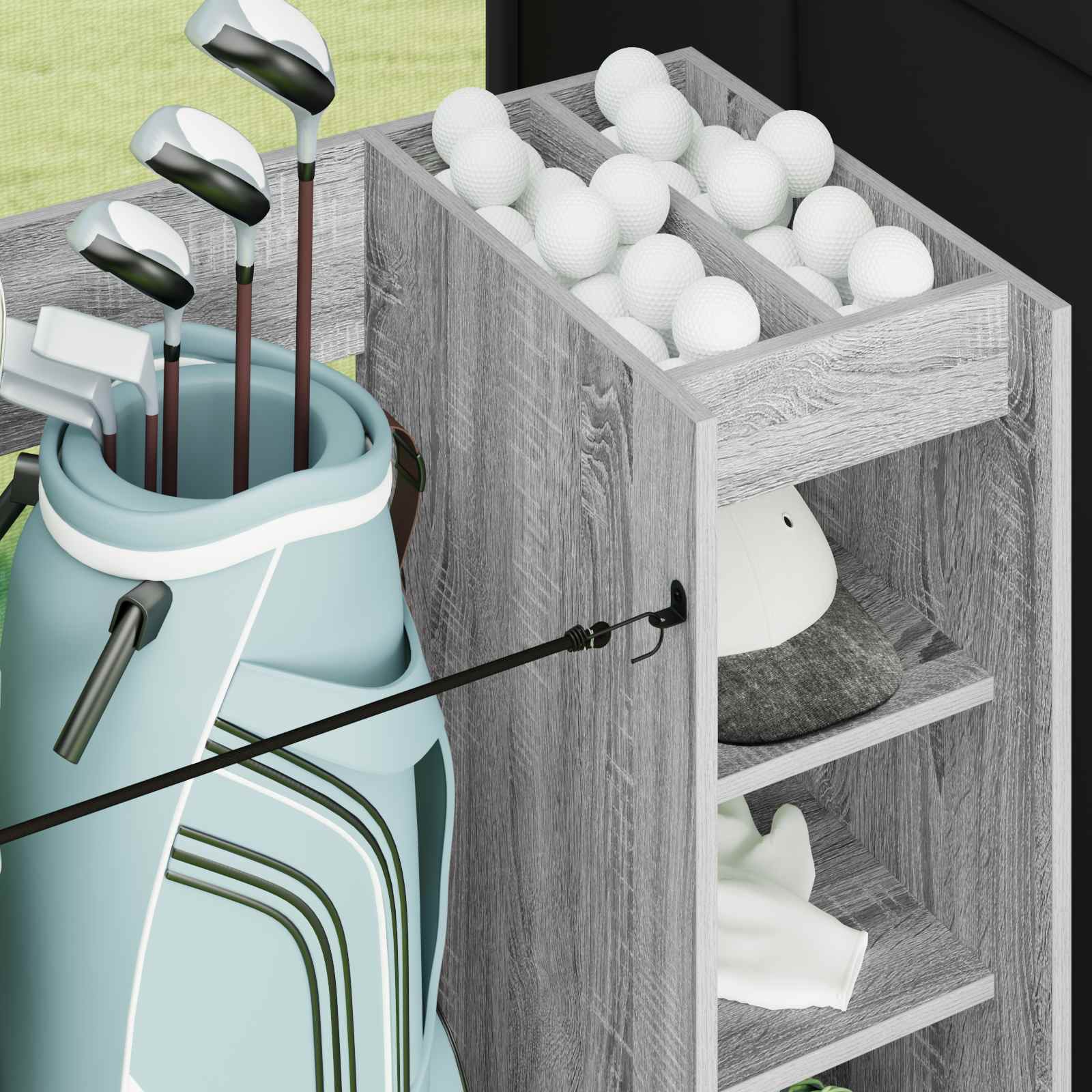 Golf Schrank Mit Rad Uni Weiß 65 x 45 x 98 cm