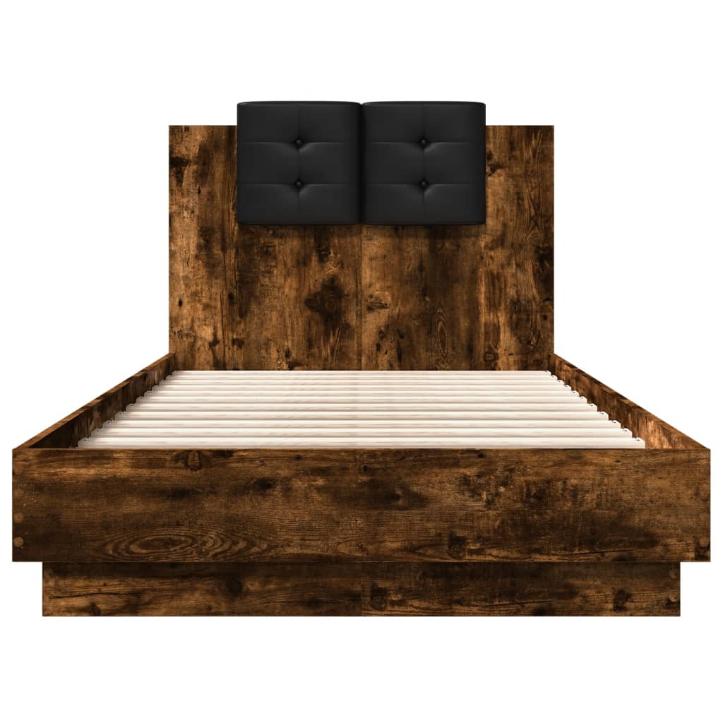 Bettgestell mit Kopfteil Grau Sonoma 180x200 cm Holzwerkstoff
