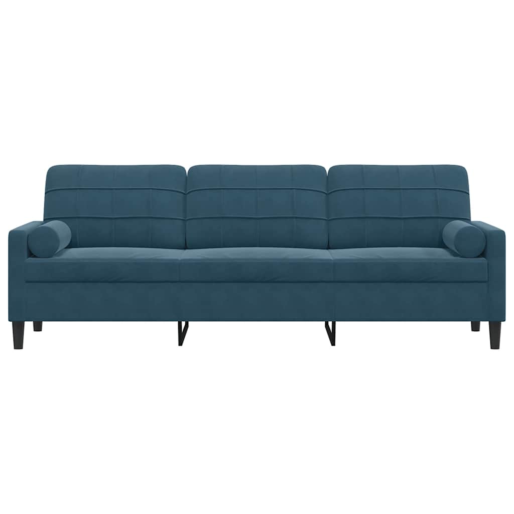 2-Sitzer-Sofa mit Zierkissen Hellgrau 120 cm Samt