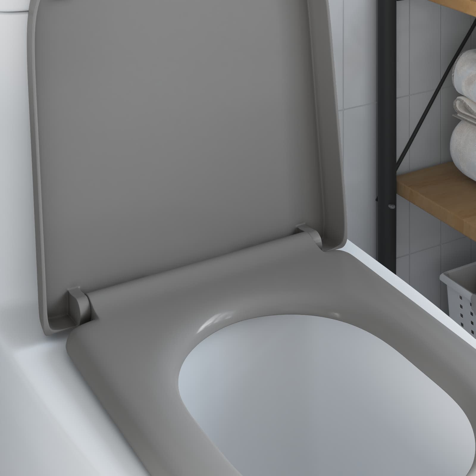 Toilettensitz Anthrazit 49 x 36 x 4 cm Duroplast