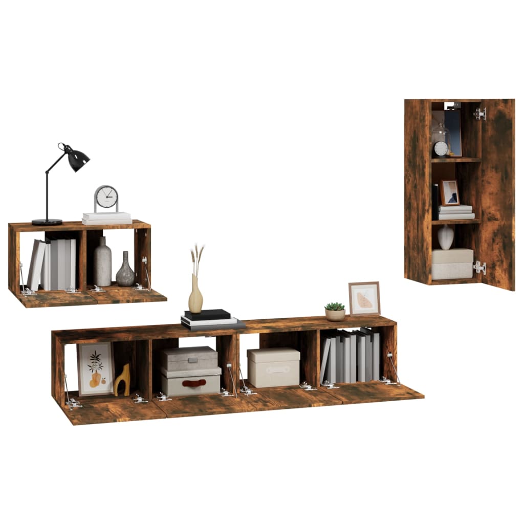 4-tlg. TV-Schrank-Set Sonoma-Eiche Holzwerkstoff
