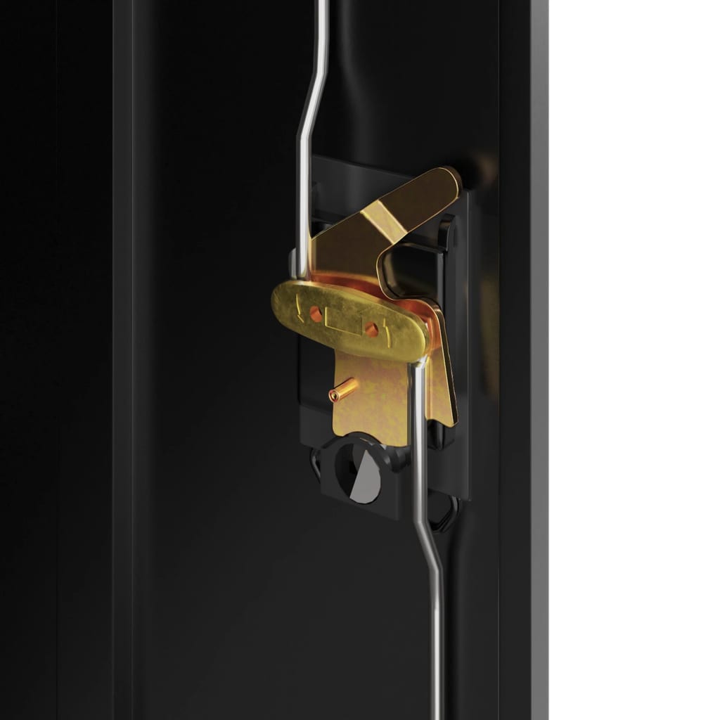 Aktenschrank mit 2 Türen Grau 90 cm Stahl