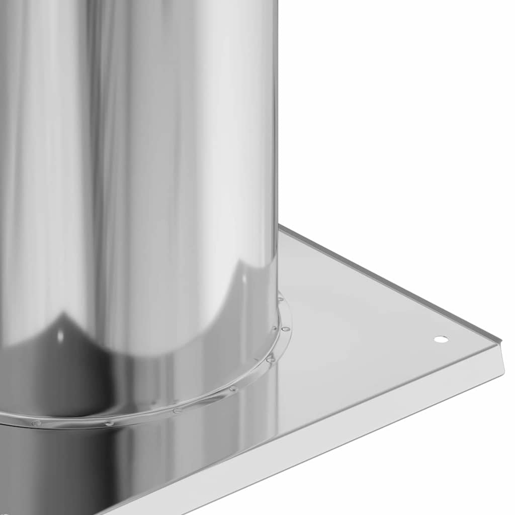 Kamin Kopf Erweiterung Silber 24 x 24 x 50 cm Edelstahl