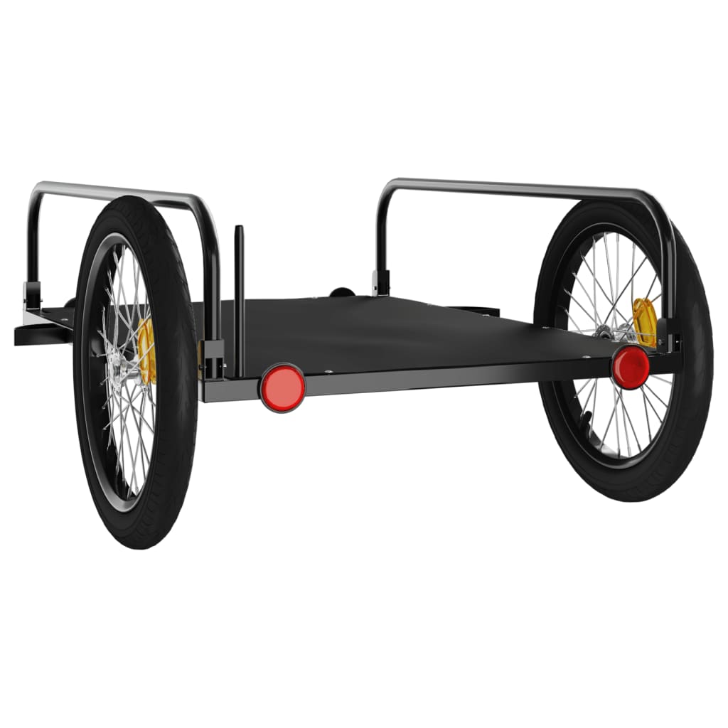 Fahrradanhänger Schwarz 122x53x31 cm Eisen