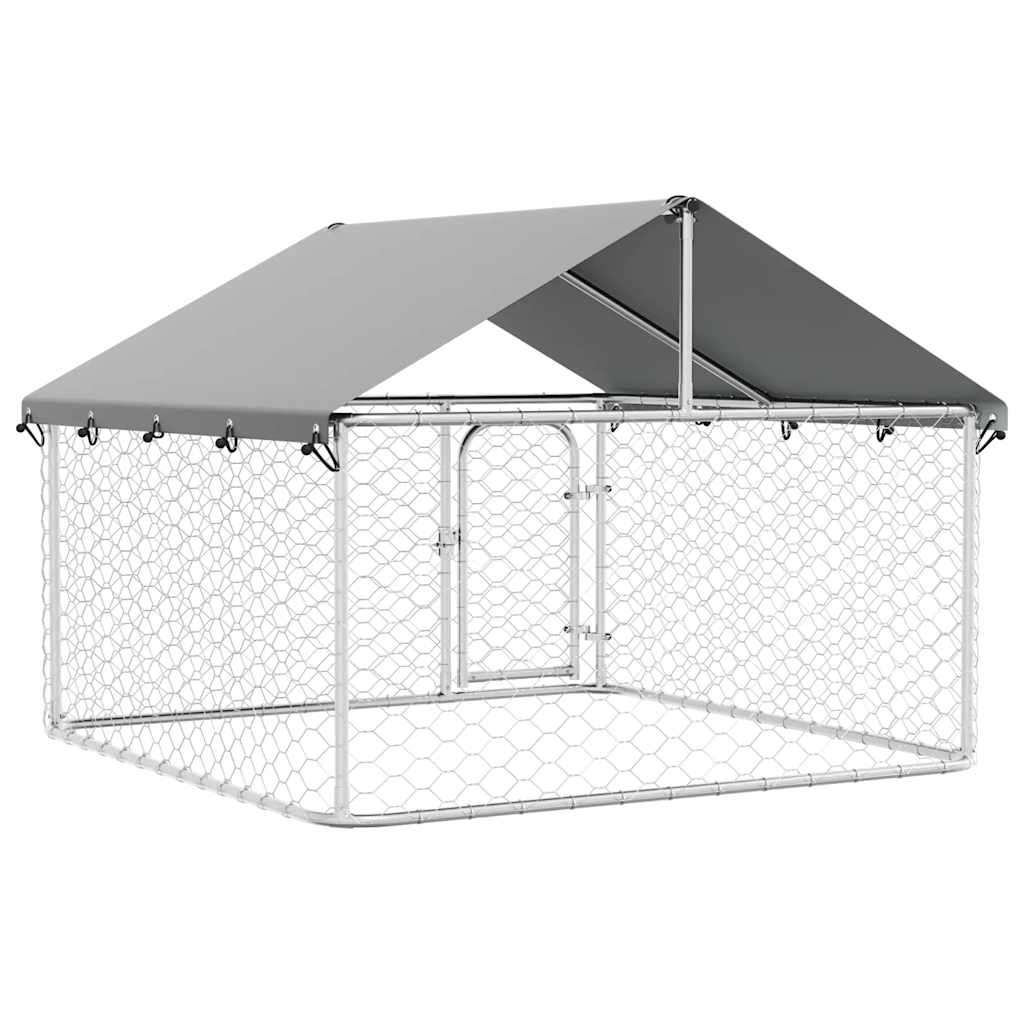 Outdoor-Hundezwinger mit Dach 400x200x150 cm
