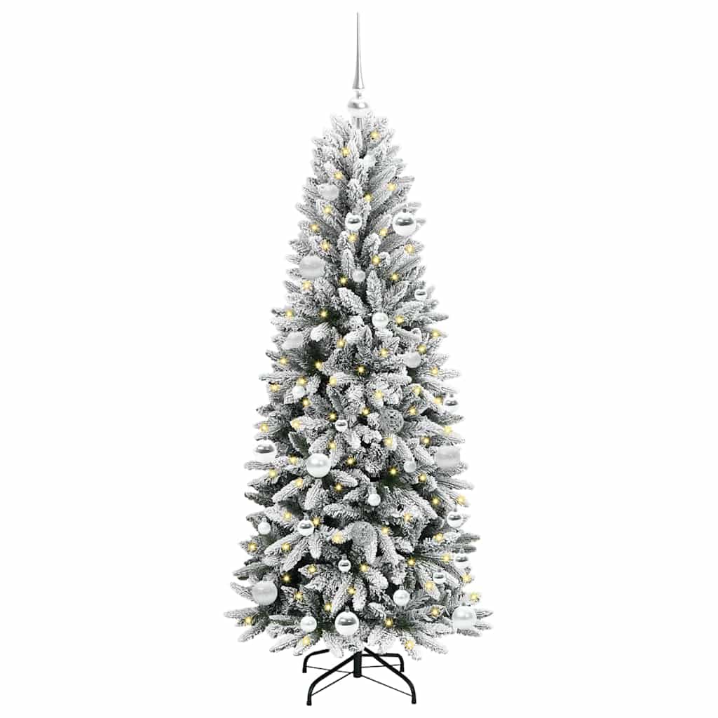 Künstlicher Weihnachtsbaum mit 150 LEDs mit Ständer Weiß 120 cm