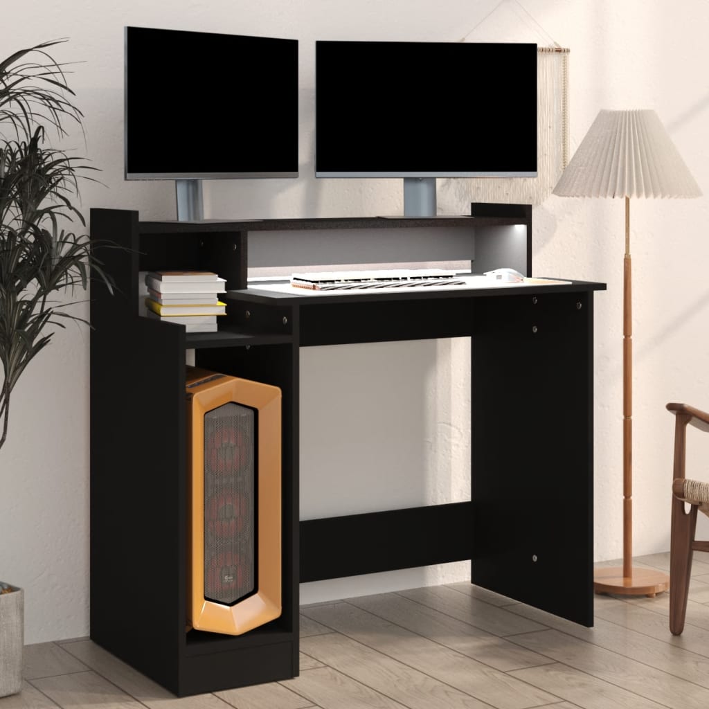 Schreibtisch mit LEDs Weiß 97x45x90 cm Holzwerkstoff