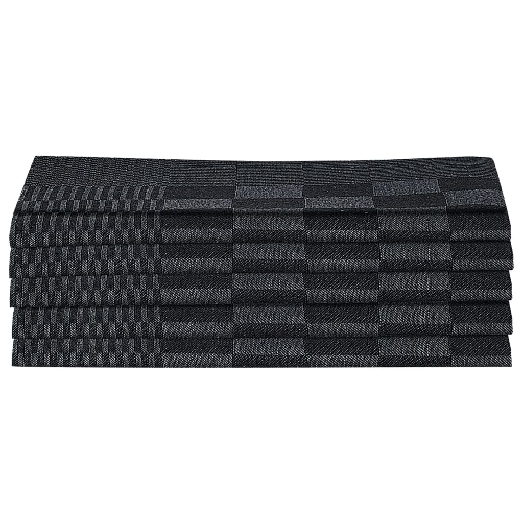 10-tlg. Handtuch-Set Schwarz und Grau Baumwolle