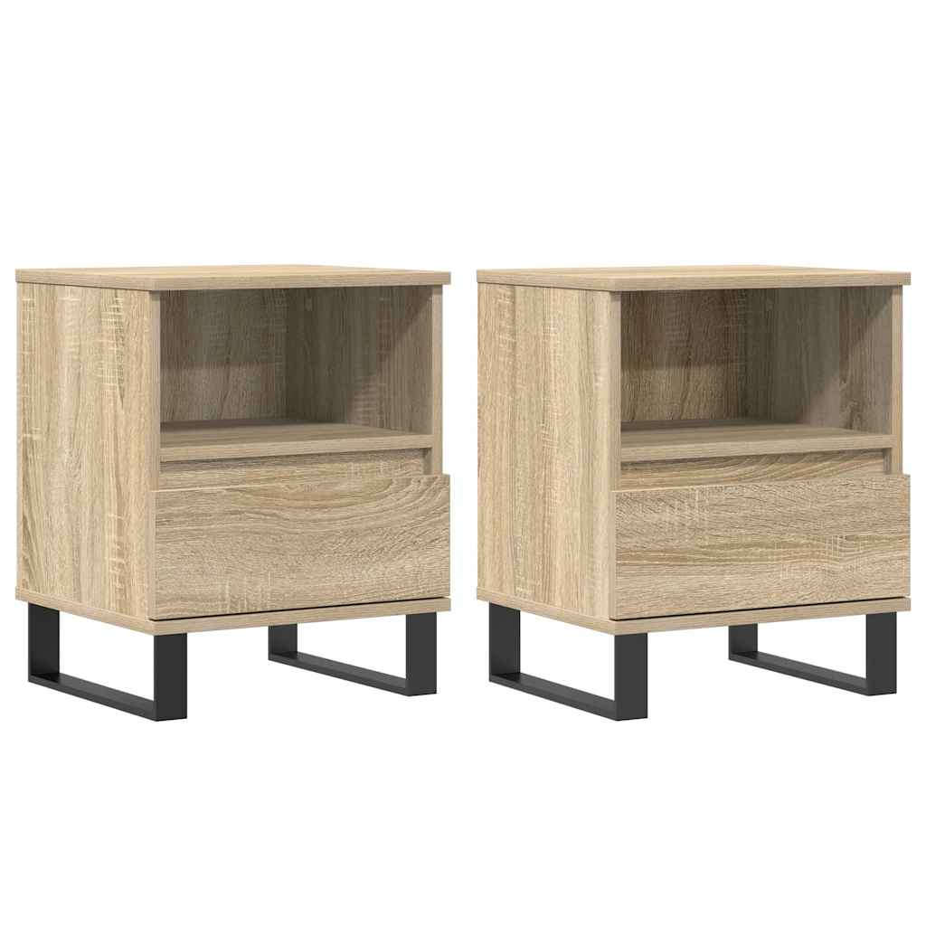 Bettschrank Schwarz Eichen-Optik 40 x 35 x 50 cm Holzwerkstoff