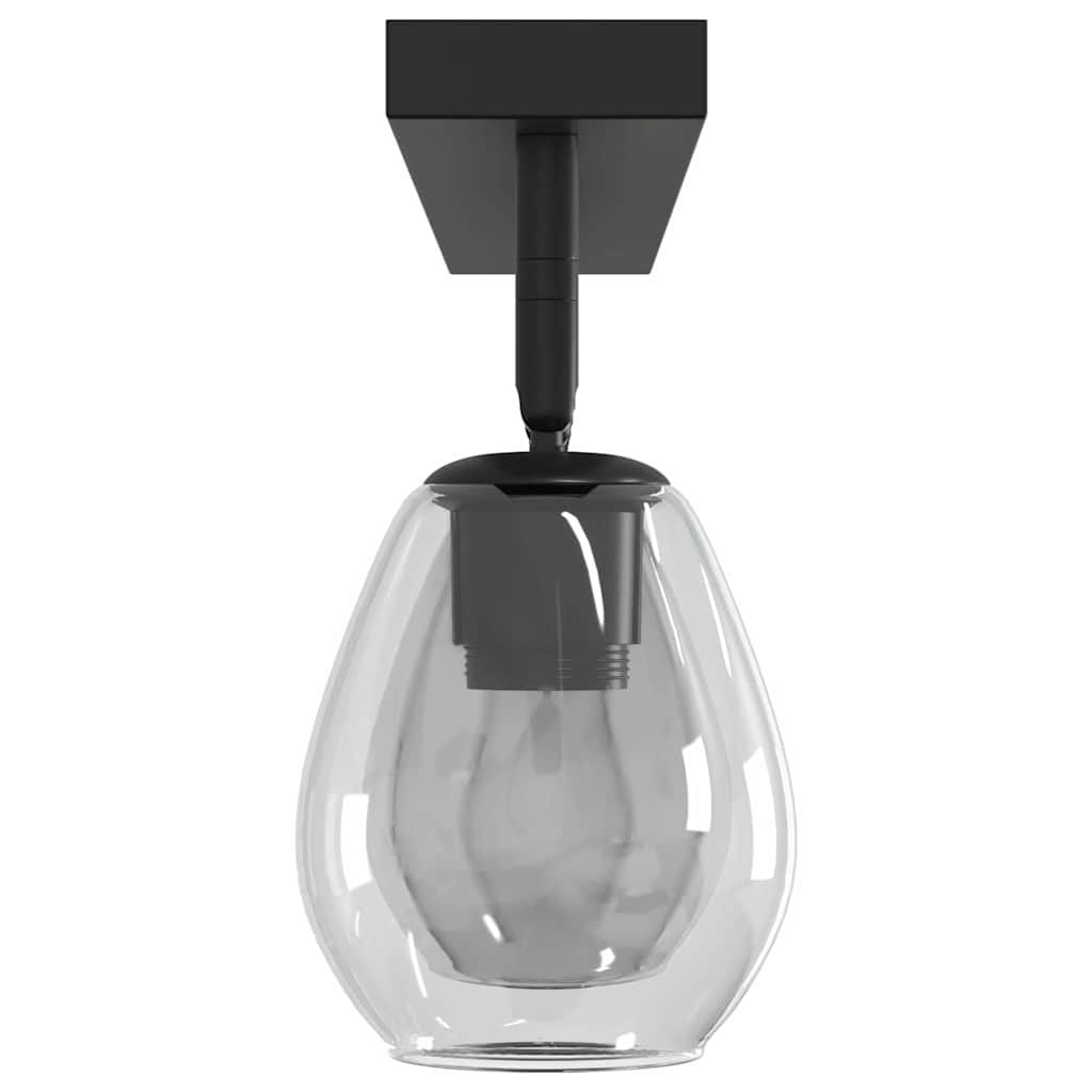 Deckenstrahler Schwarz 13 x 13 x 26 cm Glas und Metall