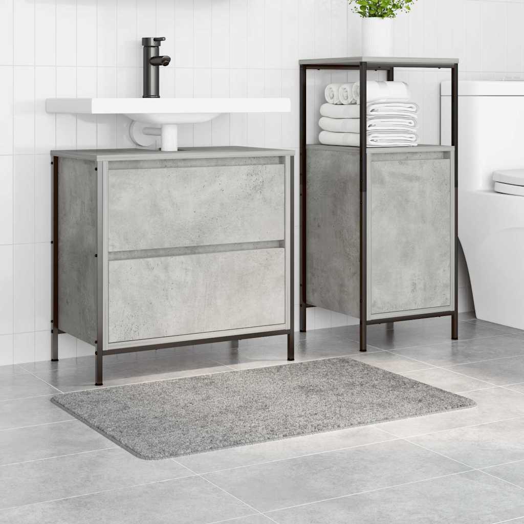 Rutschfeste Badmatte Dunkelgrau 50 x 80 cm PP