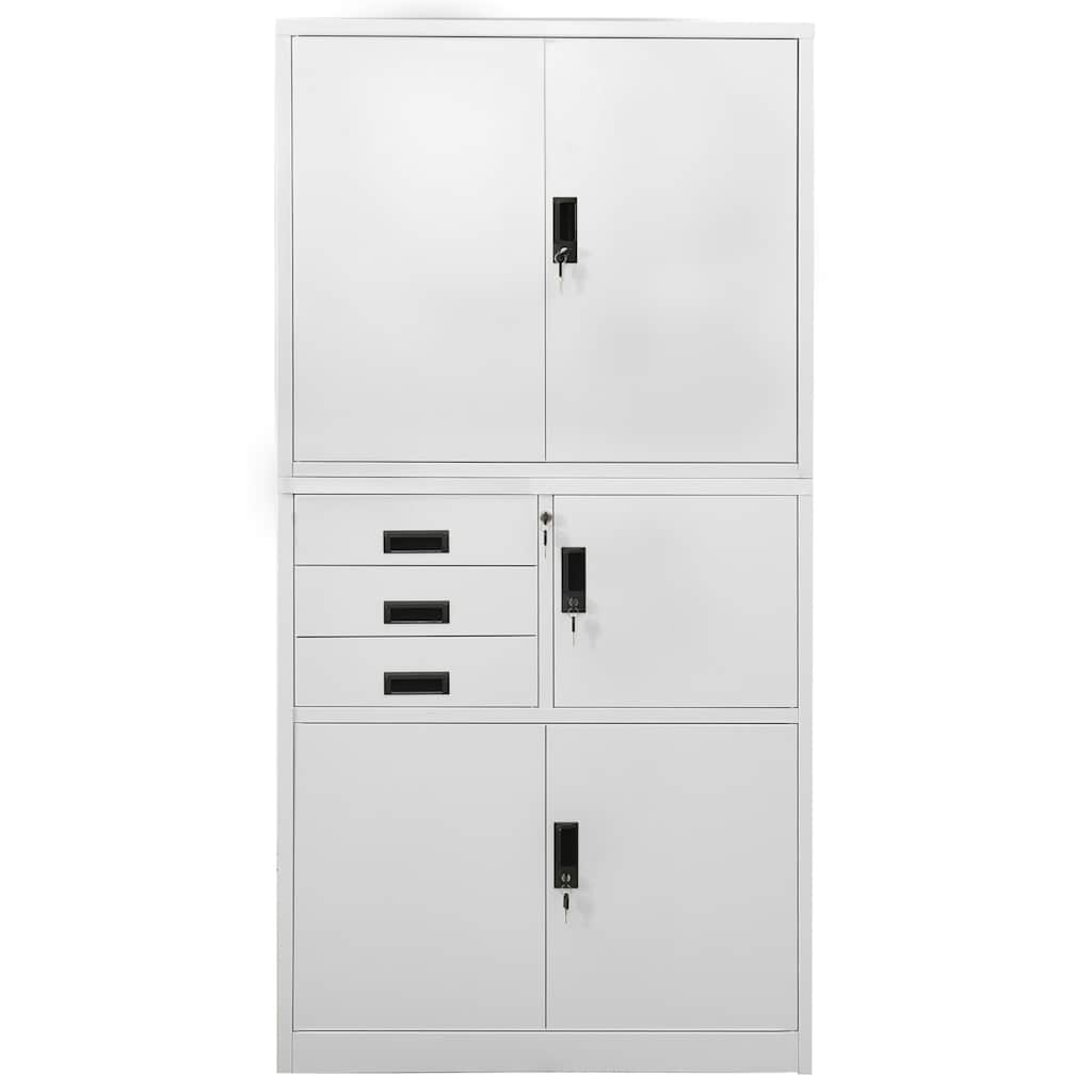 Büroschrank Weiß 90x40x180 cm Stahl