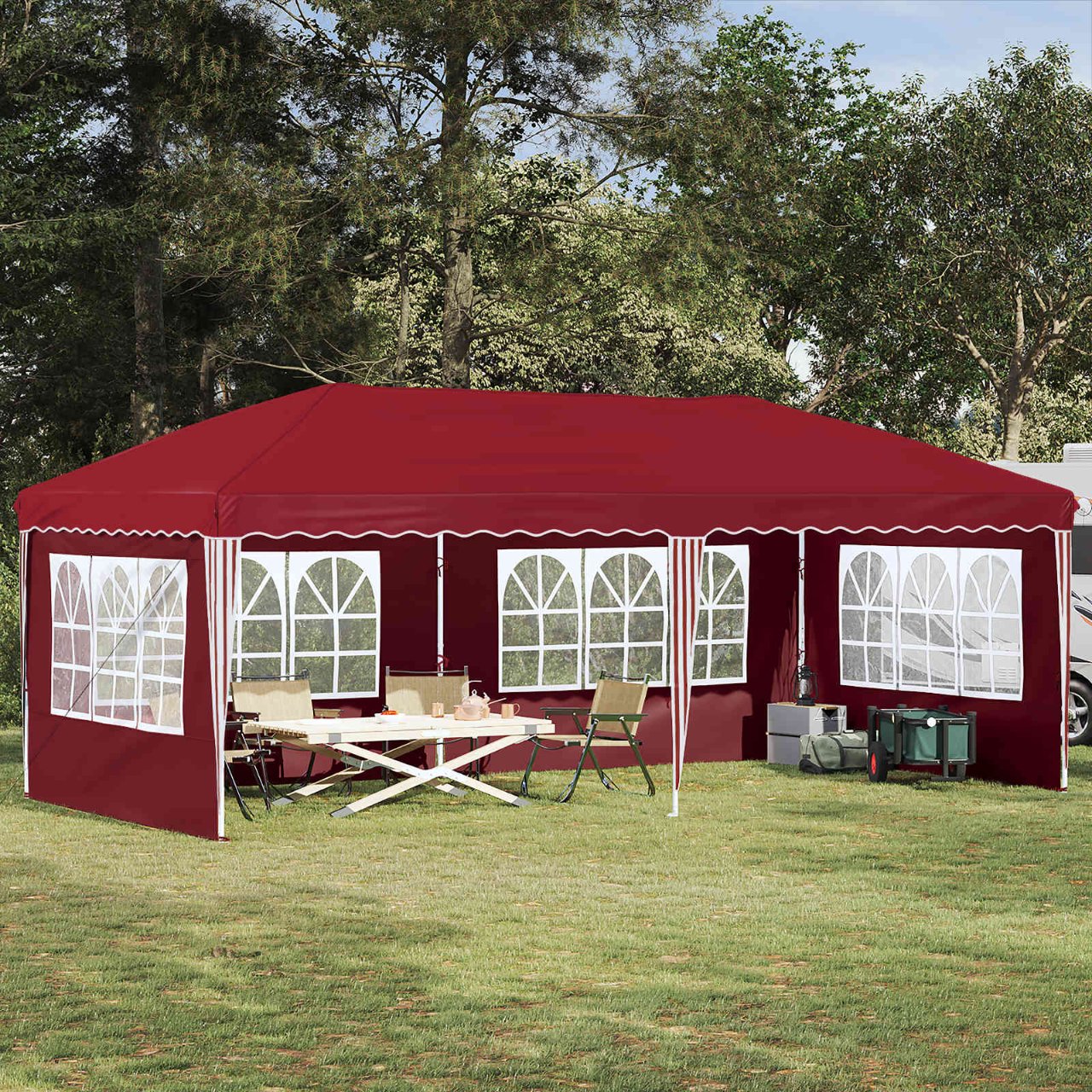 Pop-up Partyzelt 575 x 290 x 245 cm Creme