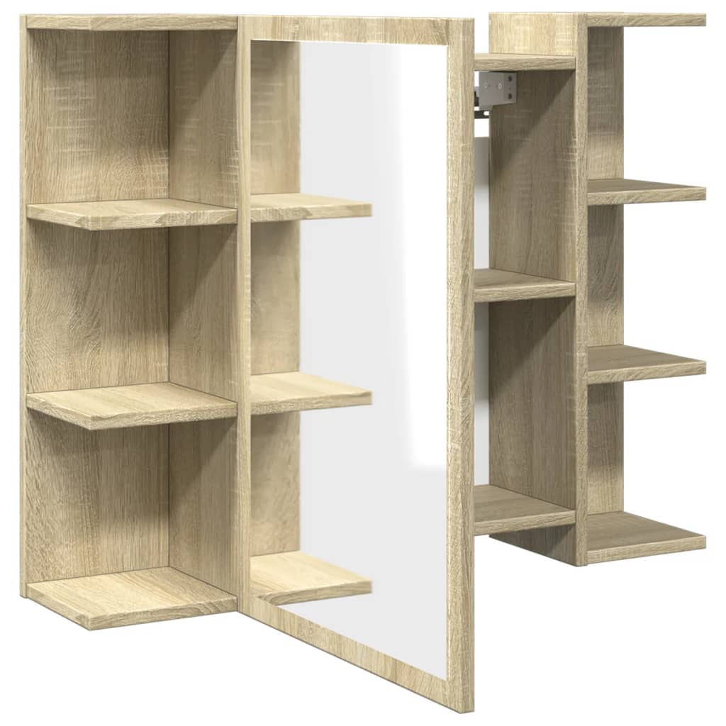 Bad-Spiegelschrank Weiß 80x20,5x64 cm Holzwerkstoff