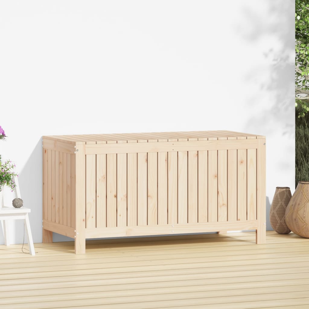 Gartentruhe Grau 76x42,5x54 cm Massivholz Kiefer