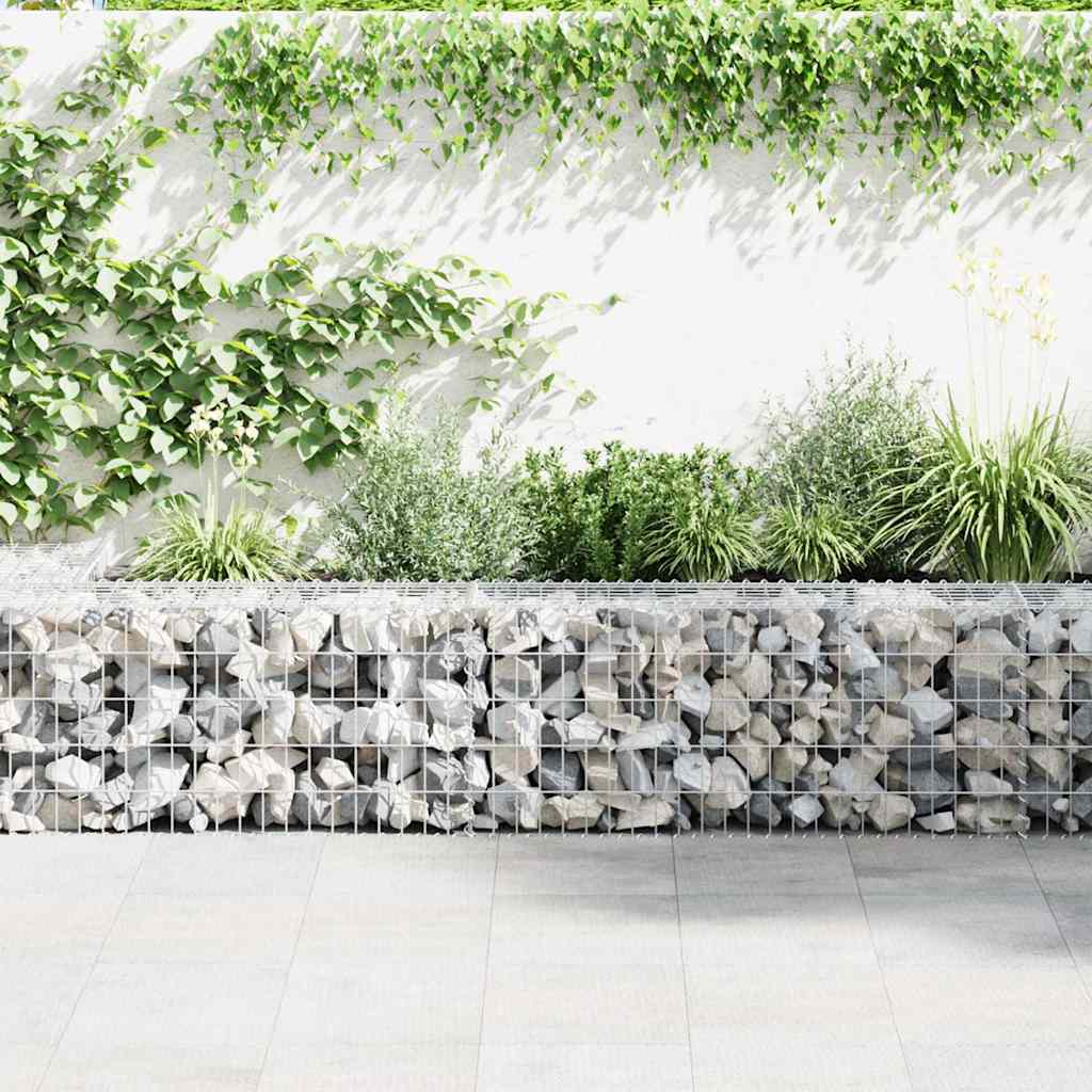 Gabionenwand mit Abdeckung Verzinkter Stahl 60x30x100 cm