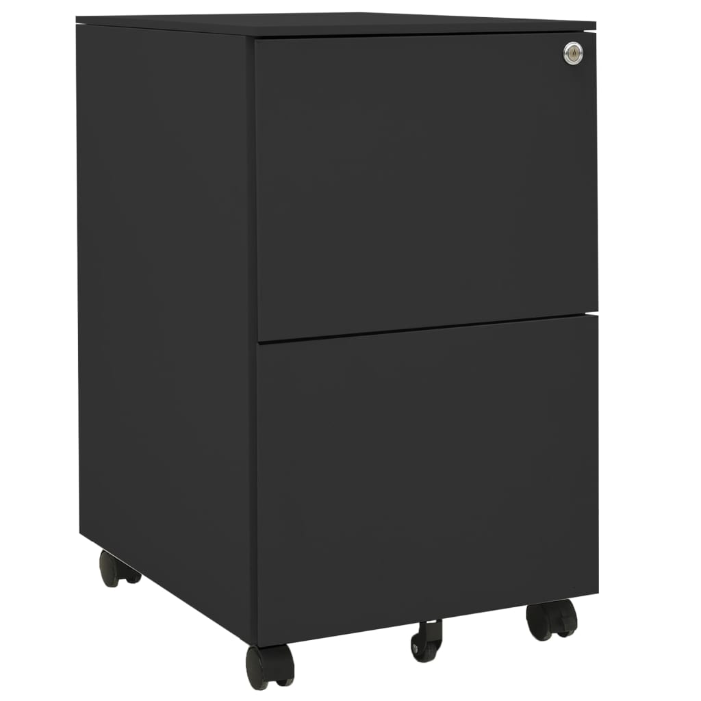 Aktenschrank mit Rollen Weiß 39x45x67 cm Stahl