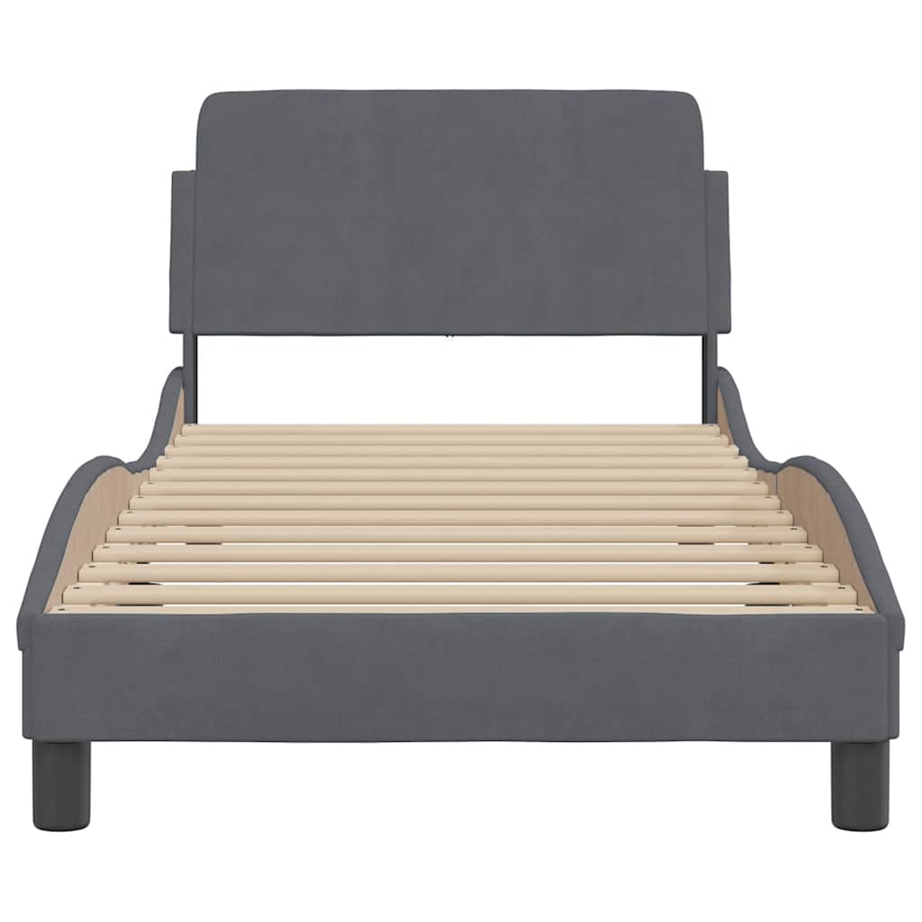 Bettgestell "Dover" Hellgrau 80x200 cm Samt