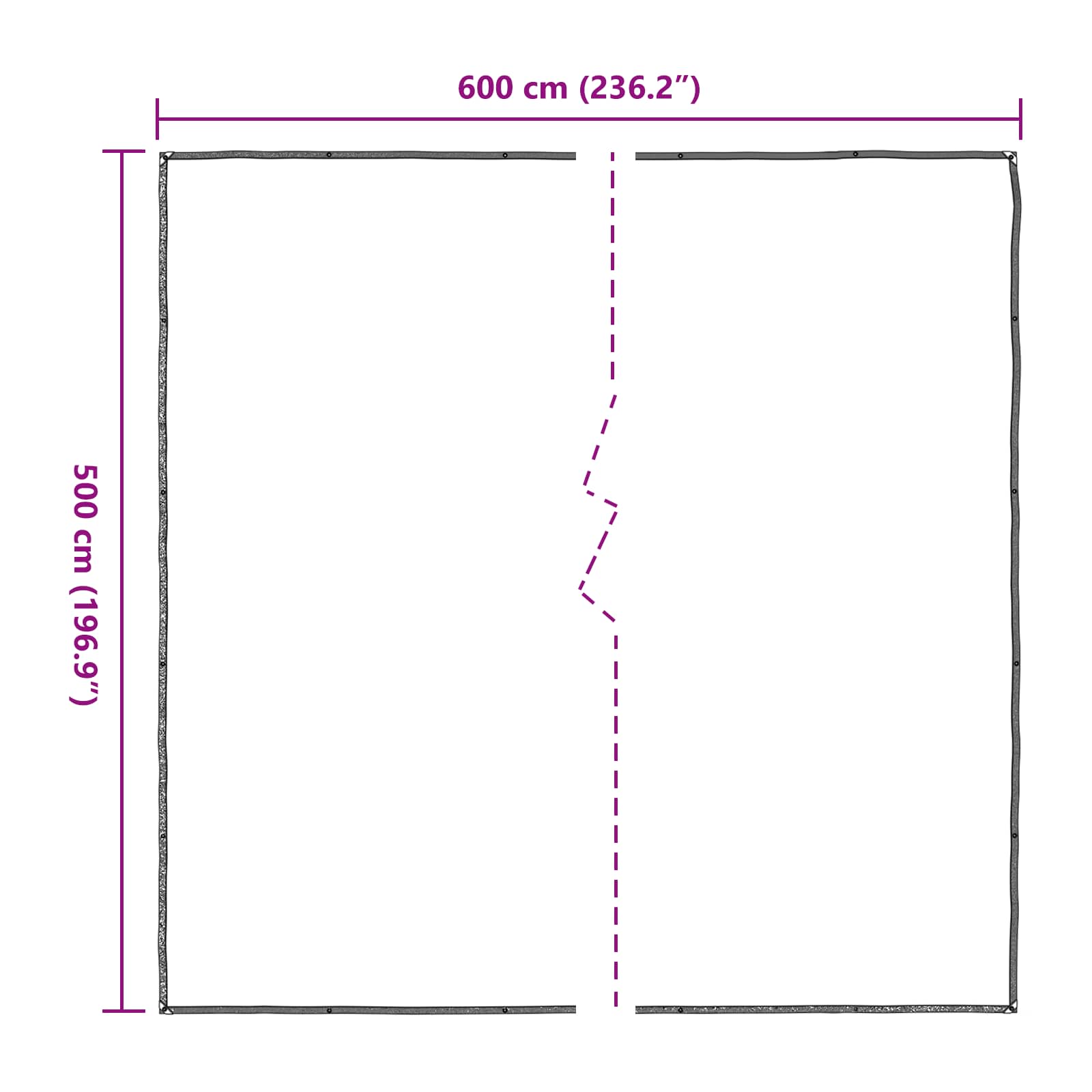 Pflanzenabdeckung mit Ösen 1x3 m Polyethylen