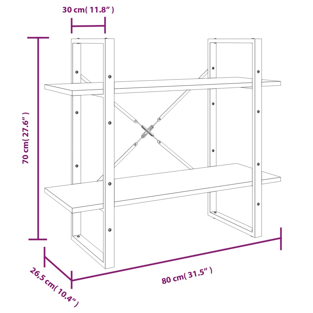 Bücherregal 5 Fächer Weiß 40x30x175 cm Holzwerkstoff