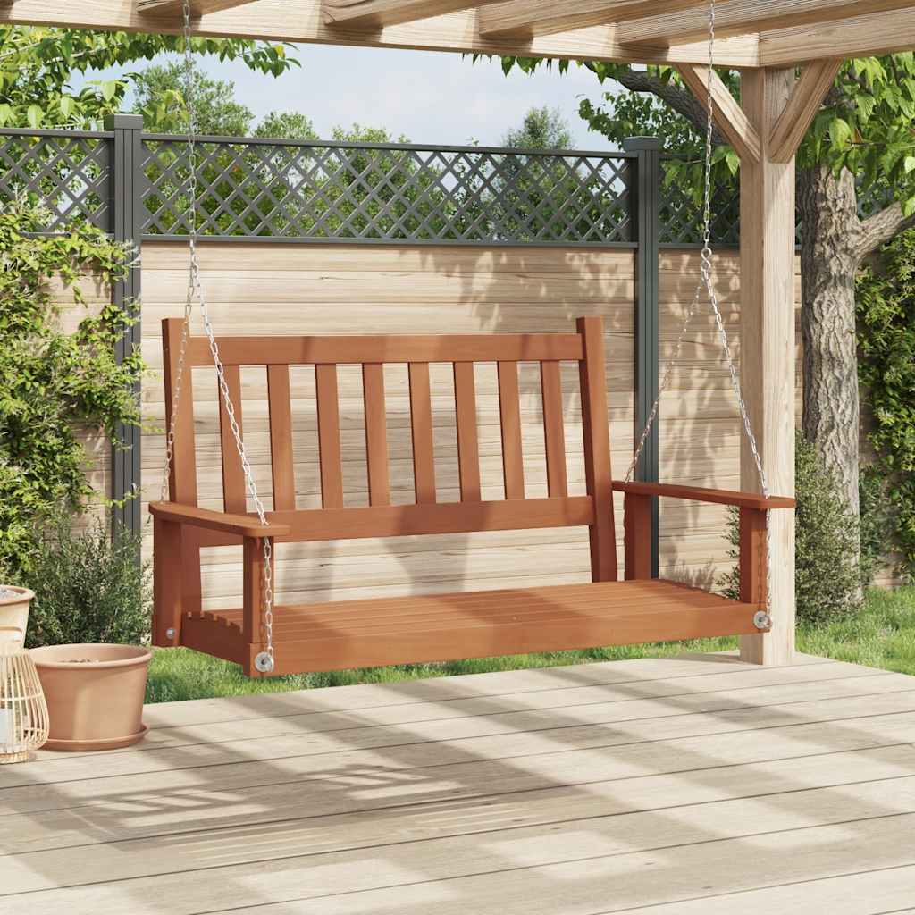 Garten-Hängestuhl mit Metallketten Braun Massivholz Tanne