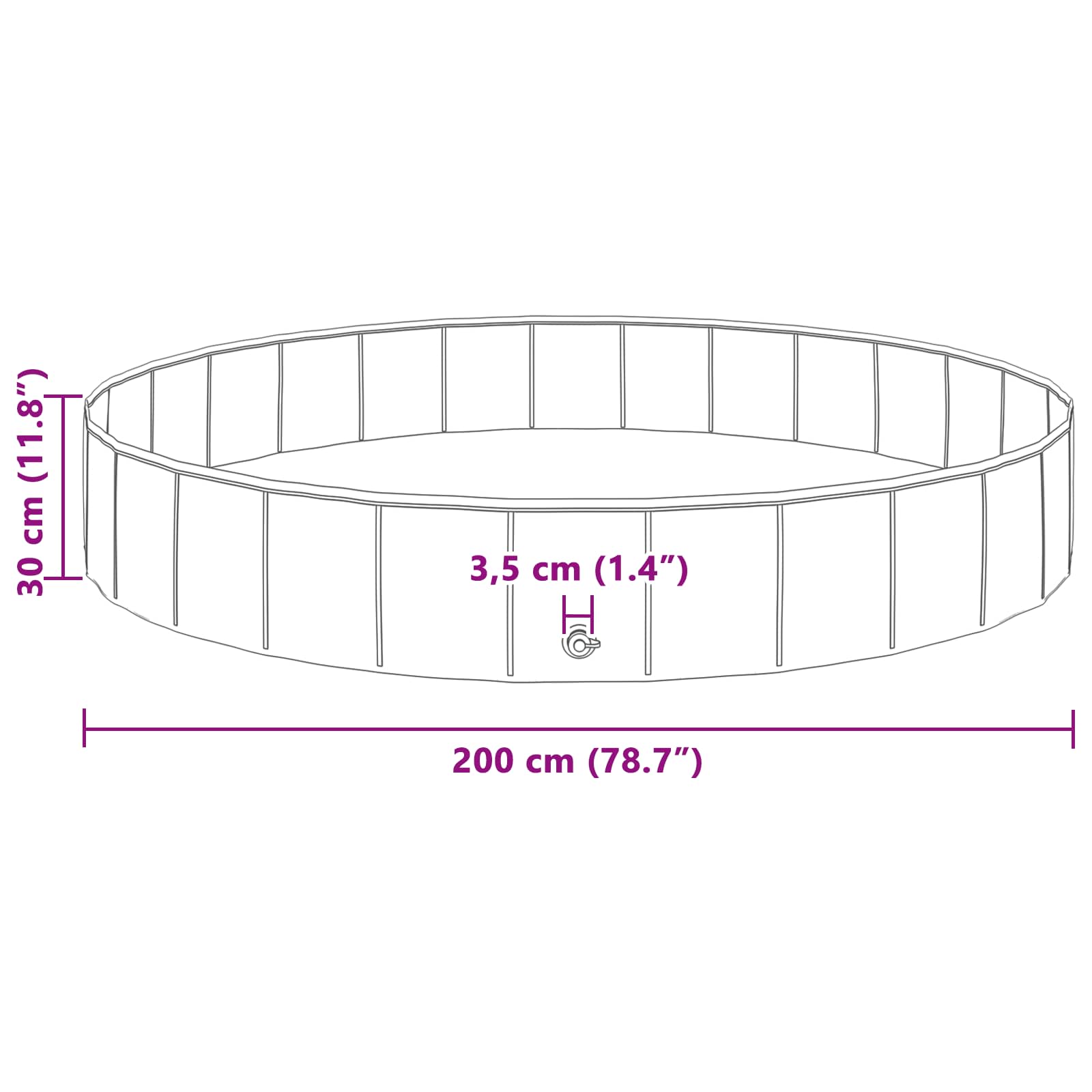 Hundepool Rot Ø200 x 30 cm Dicker PVC