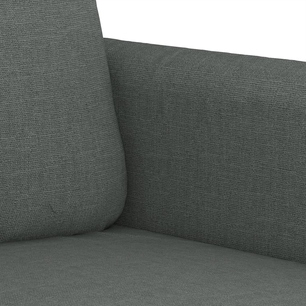 3-tlg. Sofagarnitur mit Kissen Braun Stoff