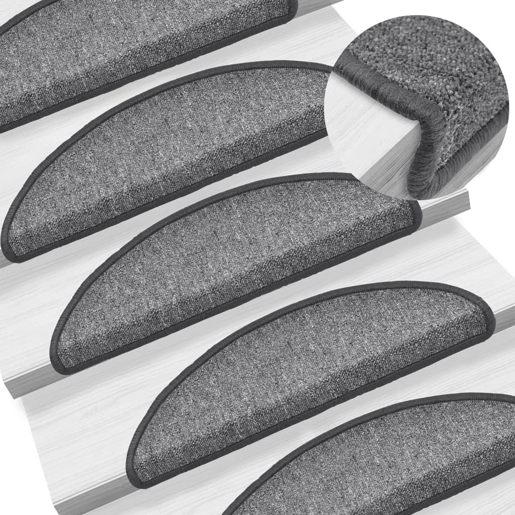 Stufenmatten 15 Stk. 56x17x3 cm Anthrazit Halbrund