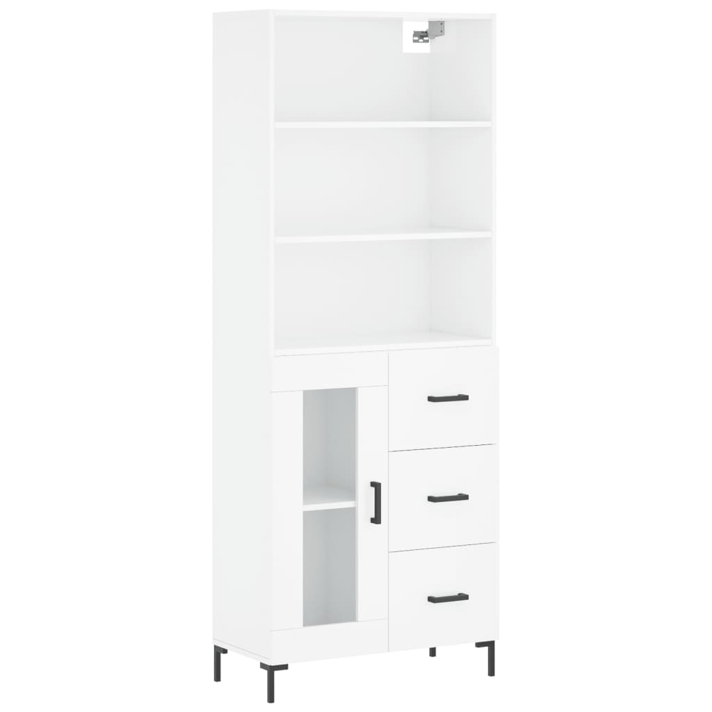 Highboard Hochglanz-Weiß 69,5x34x180 cm Holzwerkstoff