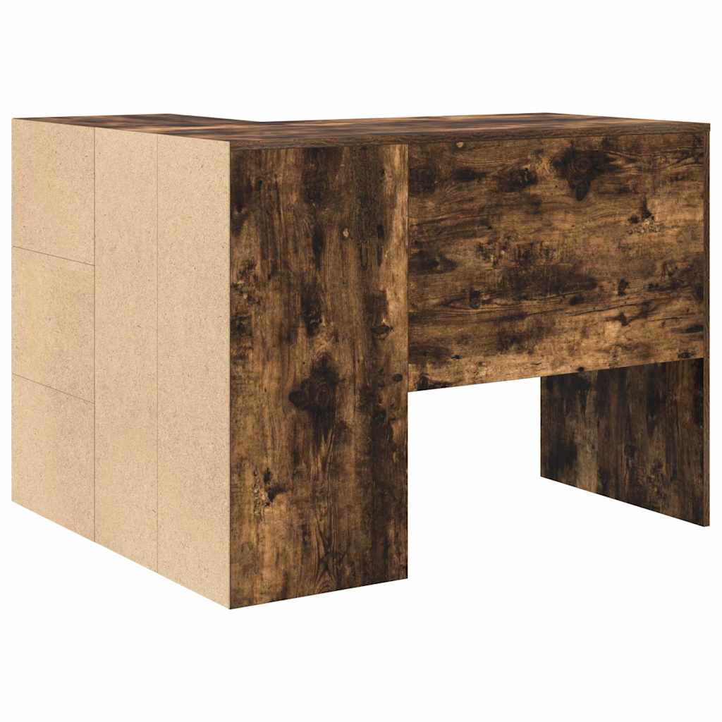 Eck-Schreibtisch Schwarz Eichen-Optik 102 x 88 x 75 cm