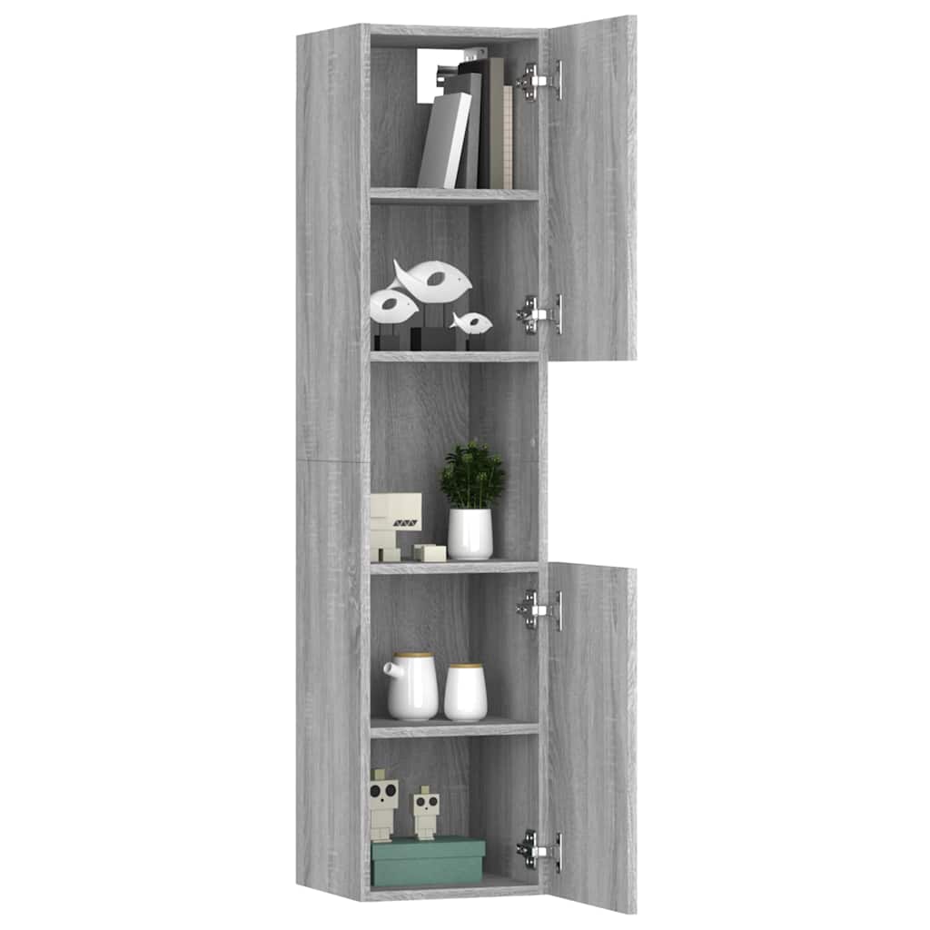 Badezimmerschrank Weiß 30x30x130 cm Holzwerkstoff